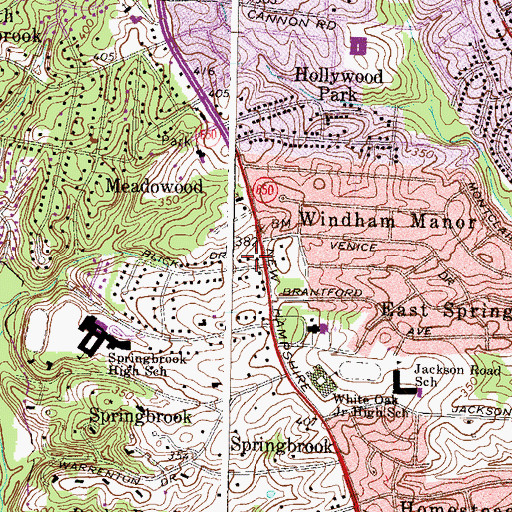 Topographic Map of Washington Spanish Seventh Day Adventist Church, MD