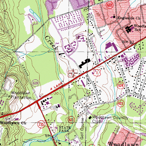 Topographic Map of Sacramento Shopping Center, VA