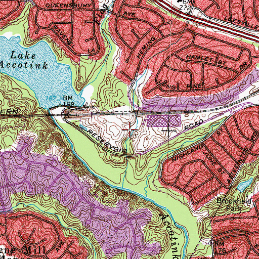 Topographic Map of Southern Industrial Park, VA