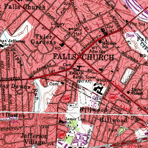 Topographic Map of Southgate Shopping Center, VA