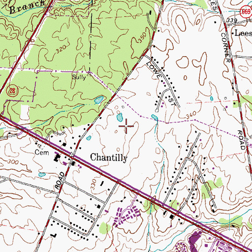 Topographic Map of Sully Centre Shopping Center, VA