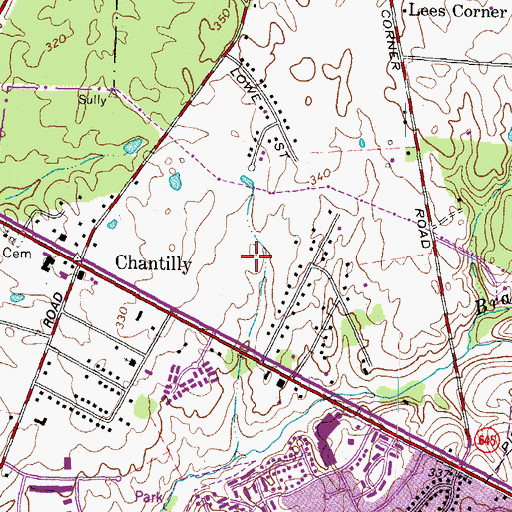 Topographic Map of Sully Place Shopping Center, VA