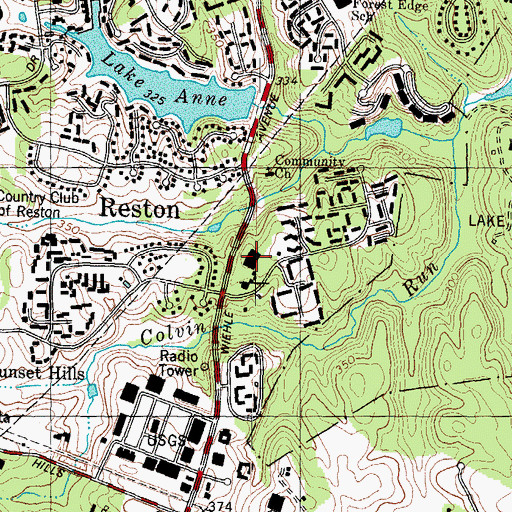 Topographic Map of Tall Oaks Shopping Center, VA