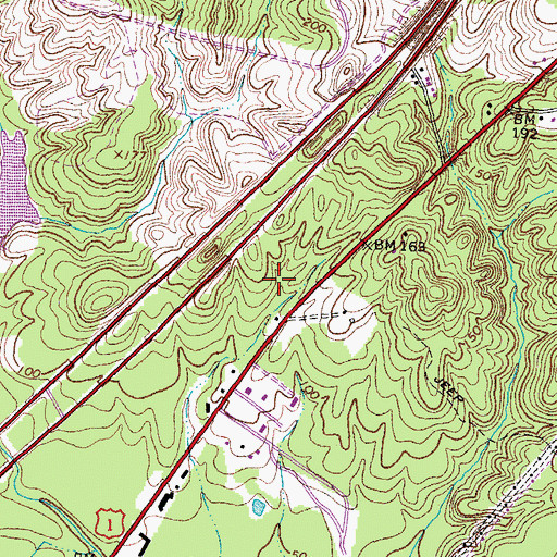 Topographic Map of Taylor Bott Industrial Park, VA