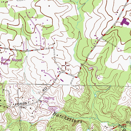 Topographic Map of Trotters Glen Golf Course, MD