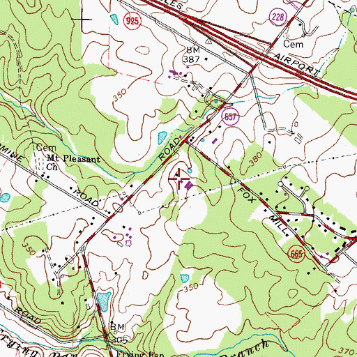 Topographic Map of Village Center at Dulles Shopping Center, VA