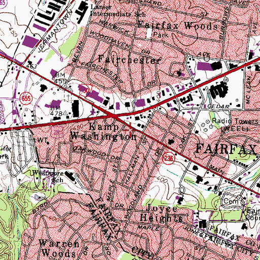 Topographic Map of Williamsburg Shopping Center, VA