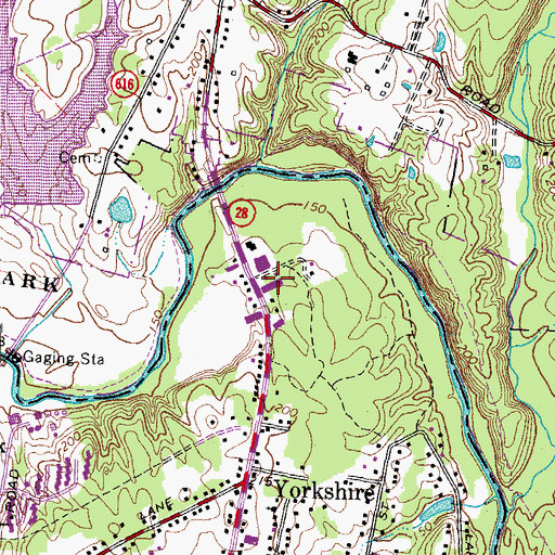 Topographic Map of Yorkshire Shopping Center, VA