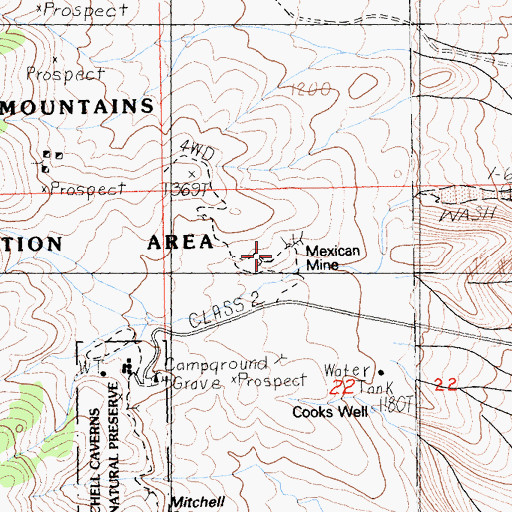 Topographic Map of Mexican Mine, CA
