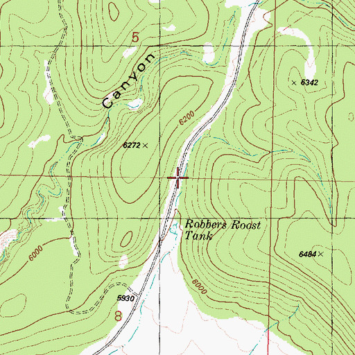 Topographic Map of Robbers Roost, AZ