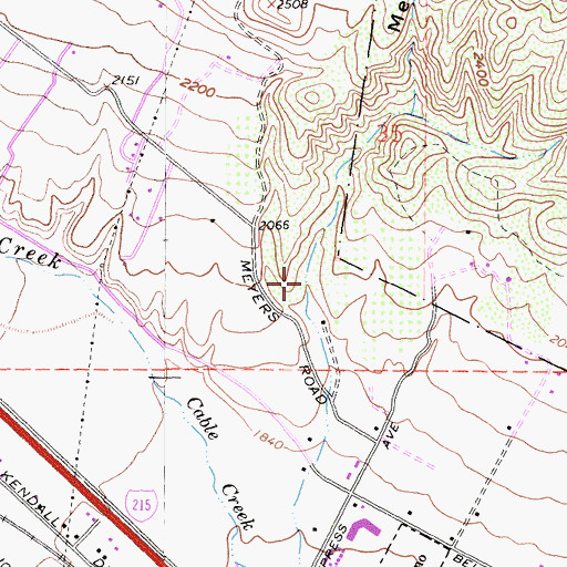 Topographic Map of Meyers Canyon, CA