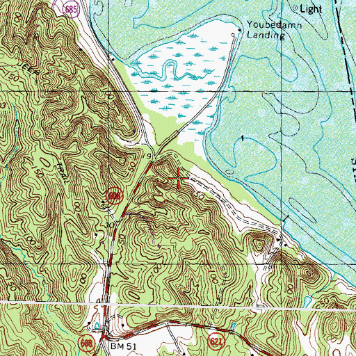 Topographic Map of Patawomack Band Memorial Park, VA