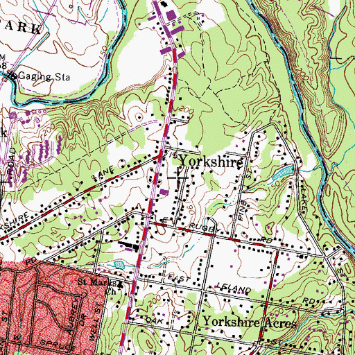 Topographic Map of Yorkshire Freewill Baptist Church, VA