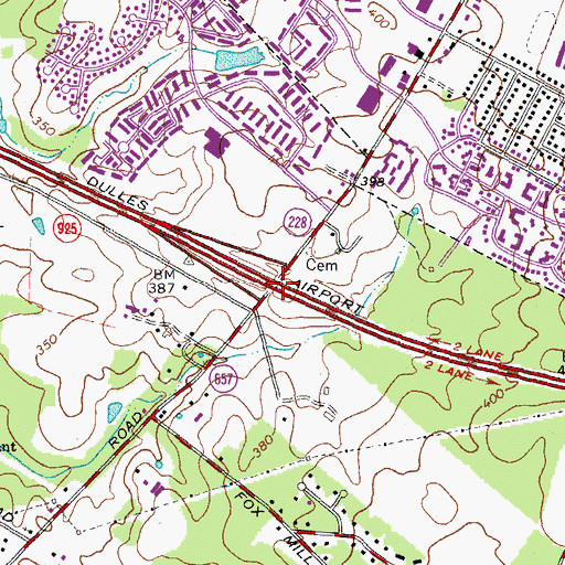 Topographic Map of Interchange 10, VA