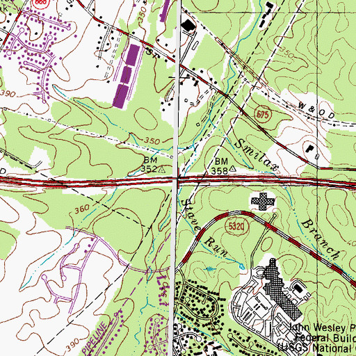 Topographic Map of Interchange 11, VA