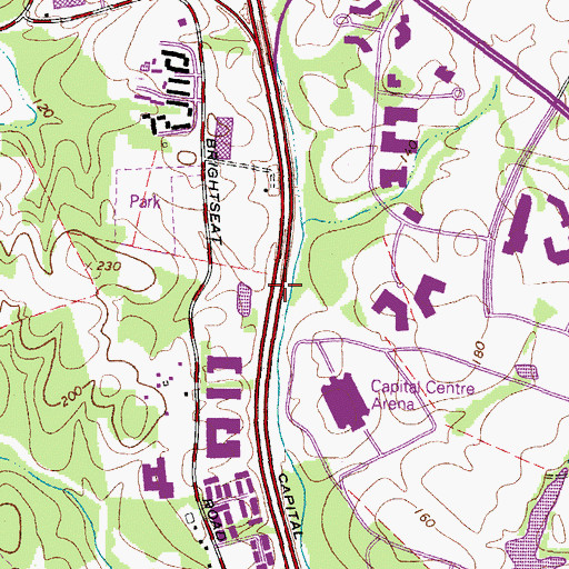 Topographic Map of Interchange 16, MD