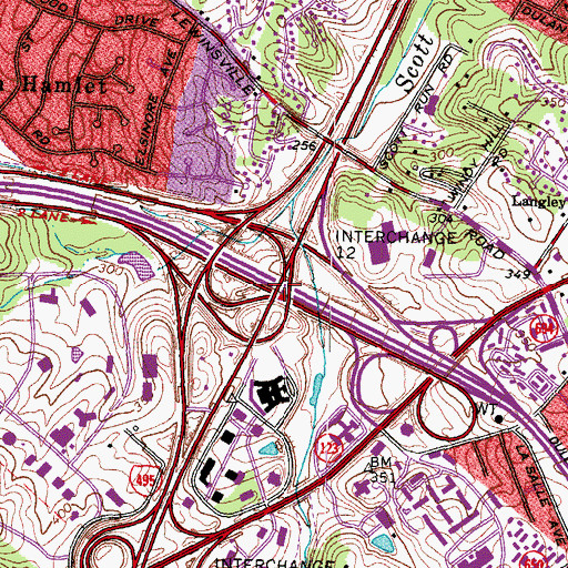 Topographic Map of Interchange 18, VA