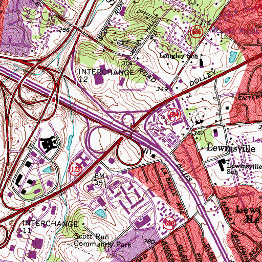 Topographic Map of Interchange 19, VA