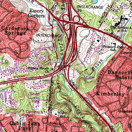 Topographic Map of Interchange 40, MD