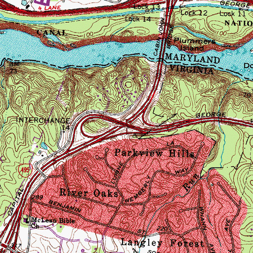 Topographic Map of Interchange 43, VA