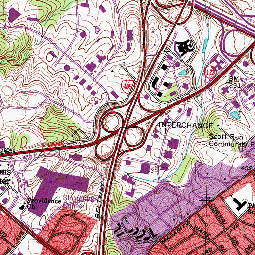 Topographic Map of Interchange 46, VA