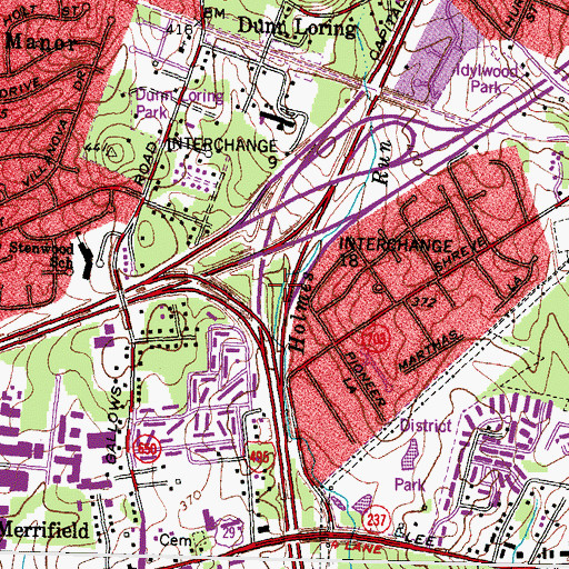 Topographic Map of Interchange 49, VA