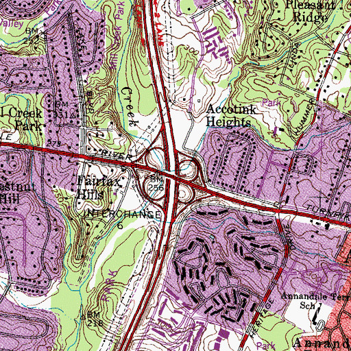 Topographic Map of Interchange 52, VA