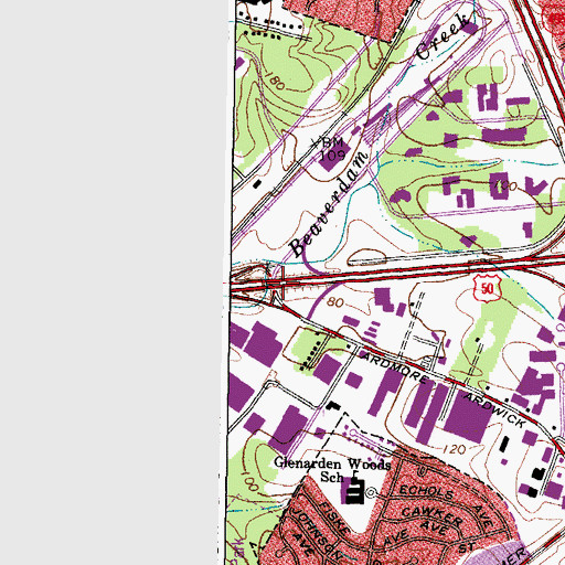 Topographic Map of Interchange 6, MD