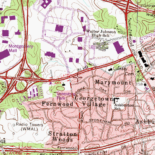 Topographic Map of Center for Back Injury Prevention and Rehabilitation, MD