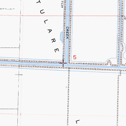 Topographic Map of Middle Branch Cross Creek, CA