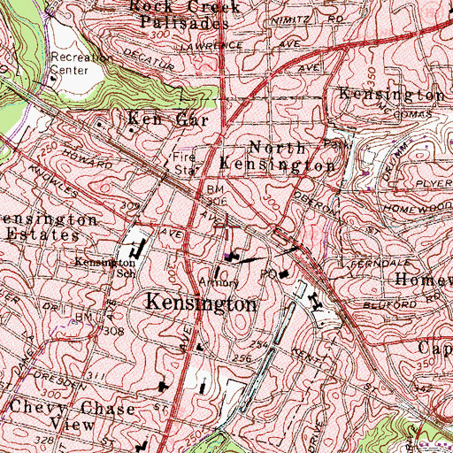 Topographic Map of Antique Row Shopping Center, MD