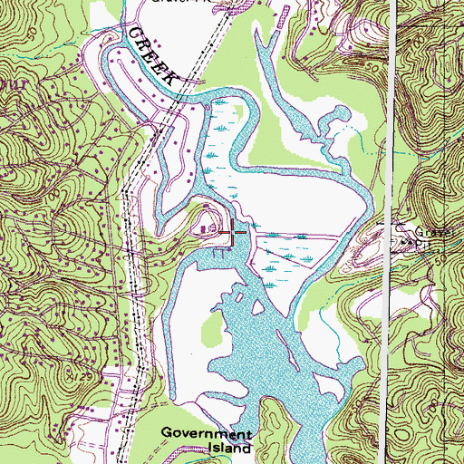 Topographic Map of Aquia Harbour Marina, VA