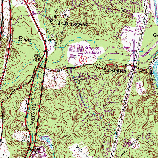 Topographic Map of Aquia Regional Wastewater Facility, VA