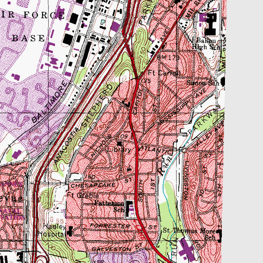 Topographic Map of Atlantic Shopping Center, DC