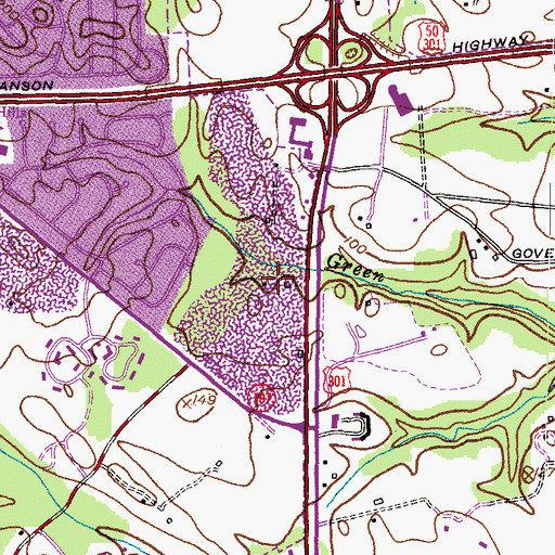 Topographic Map of Bowie Gateway Center, MD