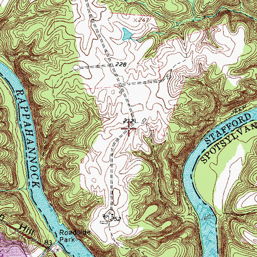 Topographic Map of Cannon Ridge Golf Course, VA