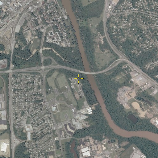Aerial/Satellite Image of City of Fredericksburg Wastewater Treatment Facility, VA
