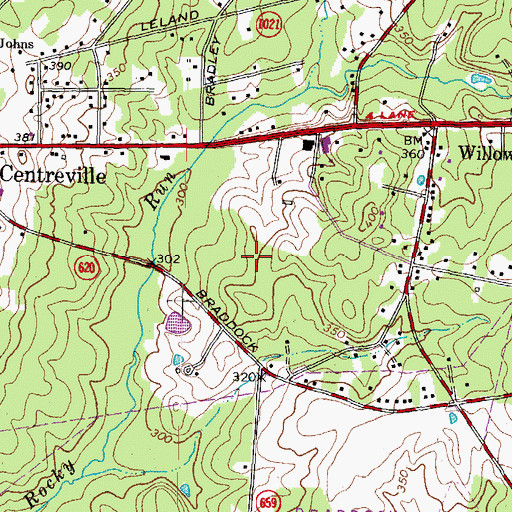 Topographic Map of Colonnade at Union Mill Shopping Center, VA