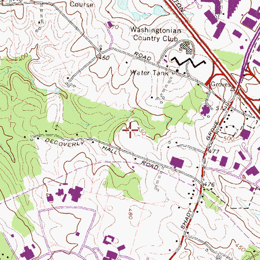 Topographic Map of Decoverly Industrial Park, MD