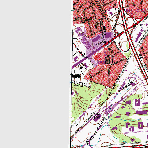 Topographic Map of Defense Shopping Center, MD