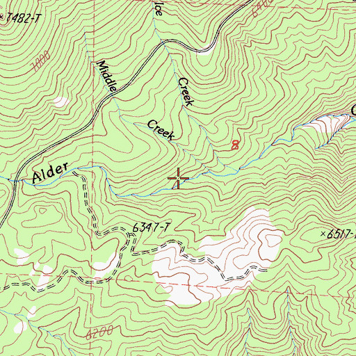Topographic Map of Middle Creek, CA