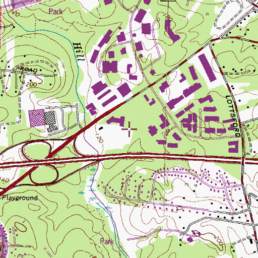 Topographic Map of Eastpoint Metro Business Center, MD