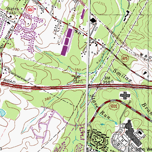 Topographic Map of Fairbrook Business Park, VA