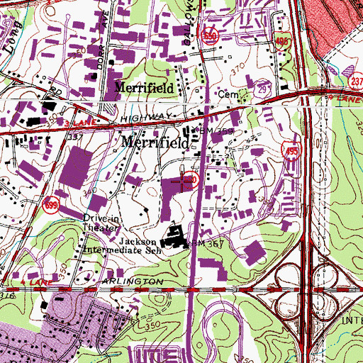 Topographic Map of Fairfax Plaza Shopping Center, VA