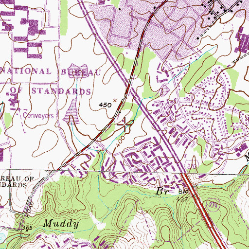 Topographic Map of Festival at Muddy Branch Shopping Center, MD