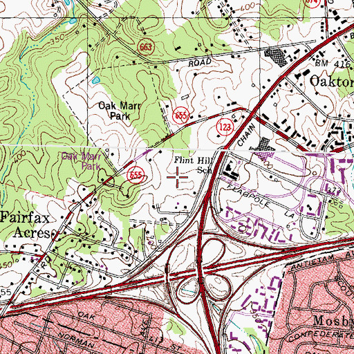 Topographic Map of Flint Hill Business Park, VA