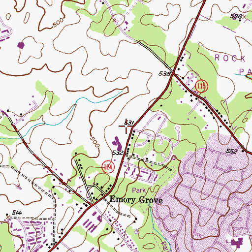 Topographic Map of Flower Hill Shopping Center, MD