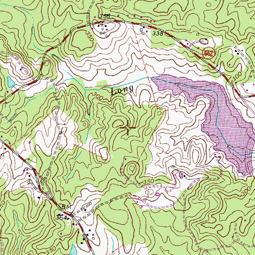 Topographic Map of Gauntlet Golf Course, VA