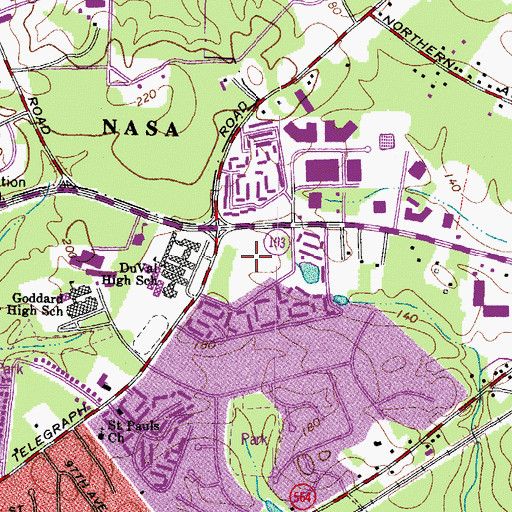 Topographic Map of Greenbelt Executive Center, MD