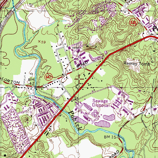 Topographic Map of Gunston Plaza Shopping Center, VA